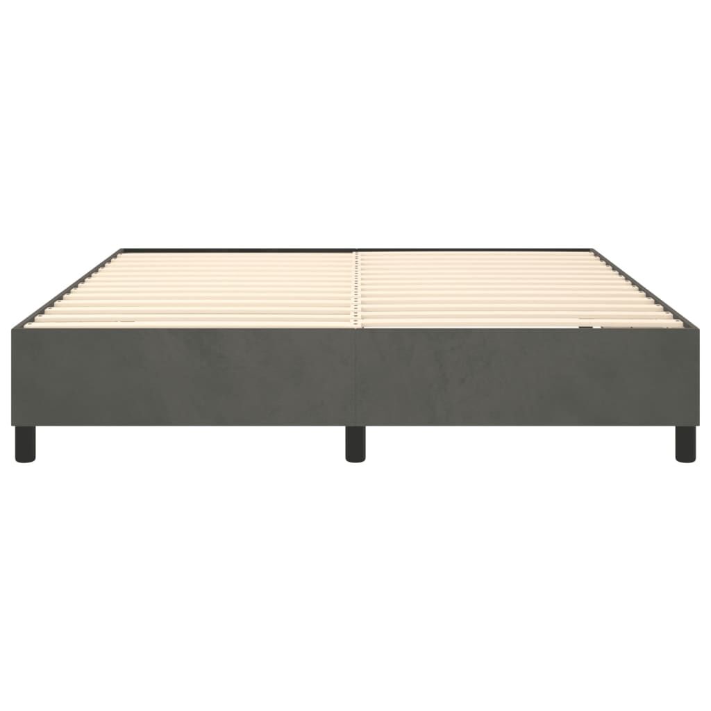 vidaXL Bed Frame without Mattress Dark Grey 180x200 cm Super King Velvet
