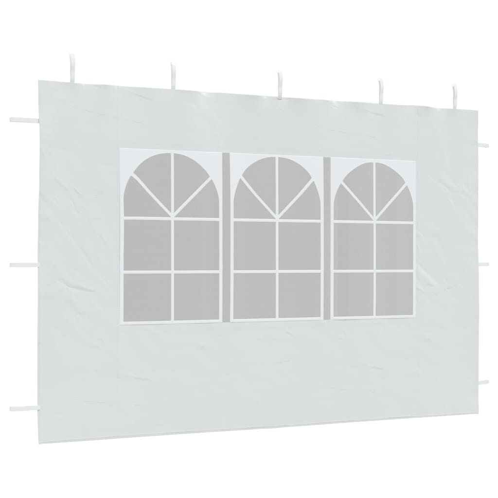 vidaXL Party Tent Sidewall 2 pcs with Window PE White