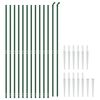 vidaXL Chain Link Fence with Spike Anchors Green 1.6x25 m