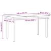 vidaXL Garden Dining Table Black 140x70x74 cm Steel and Glass