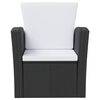 vidaXL 16 Piece Garden Lounge Set with Cushions Poly Rattan Black