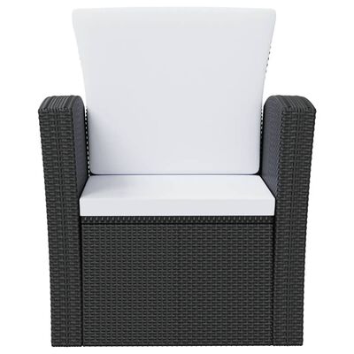 vidaXL 16 Piece Garden Lounge Set with Cushions Poly Rattan Black, black vidaXL 16 Piece Garden Lounge Set with Cushions Poly Rattan Black