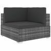 vidaXL Sectional Corner Chair 1 pc with Cushions Poly Rattan Grey