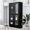 vidaXL Vitrine Cabinet Black 82.5x30.5x150 cm Engineered Wood