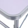 vidaXL Folding Camping Table White Aluminium 60x45 cm