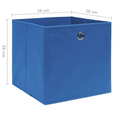 vidaXL Storage Boxes 4 pcs Non-woven Fabric 28x28x28 cm Blue, blue vidaXL Storage Boxes 4 pcs Non-woven Fabric 28x28x28 cm Blue