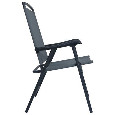 vidaXL Folding Garden Chairs 2 pcs Texilene Grey, grey vidaXL Folding Garden Chairs 2 pcs Texilene Grey
