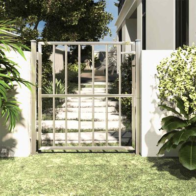 vidaXL Garden Gate 100x95 cm Stainless Steel,  vidaXL Garden Gate 100x95 cm Stainless Steel