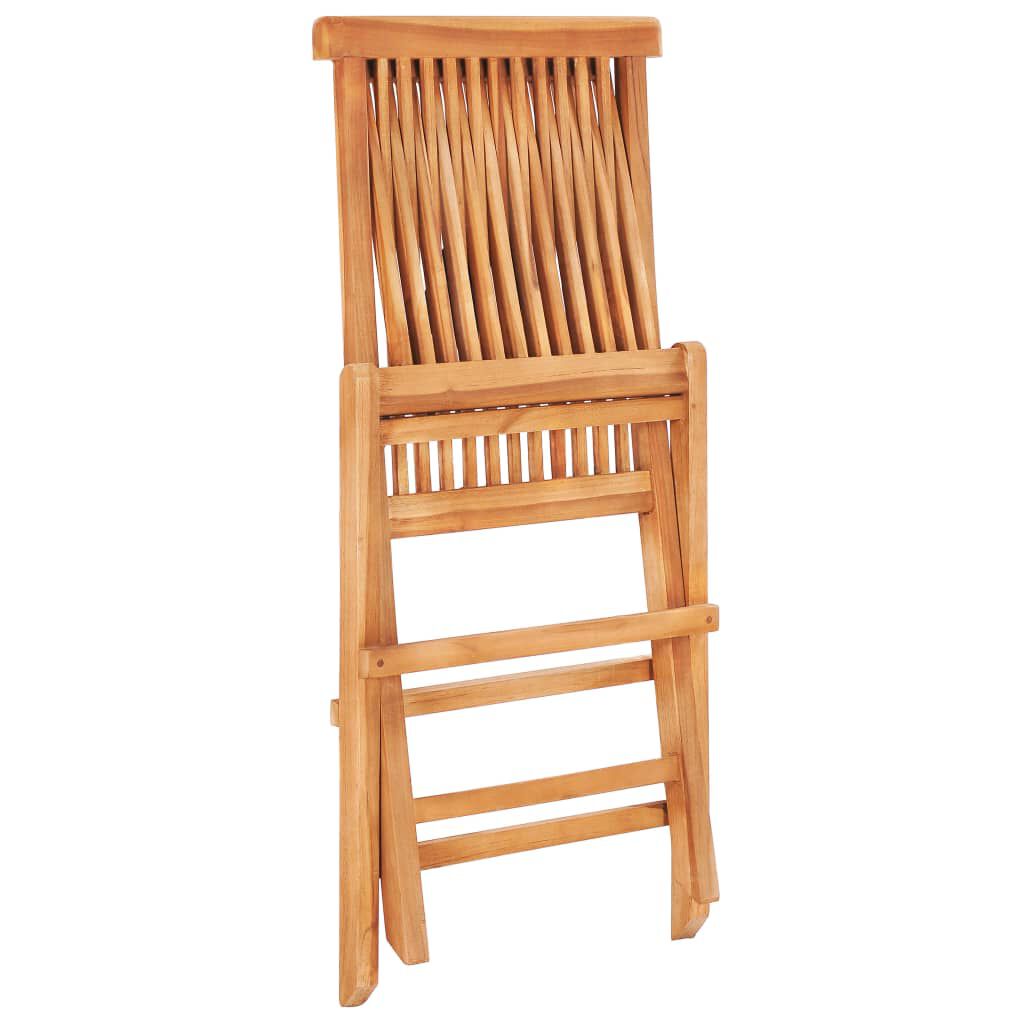 vidaXL 5 Piece Folding Outdoor Dining Set Solid Teak Wood