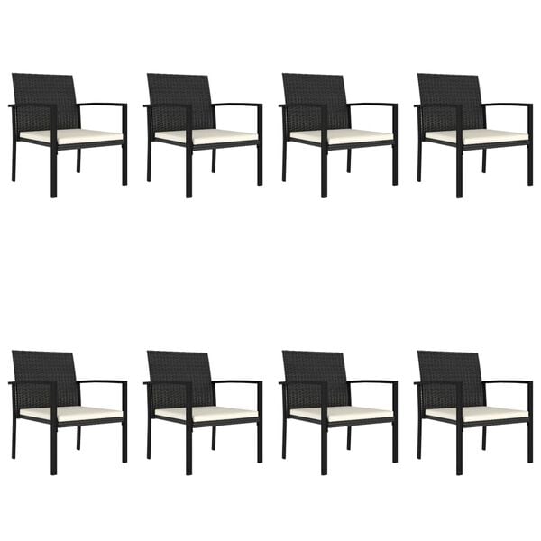 vidaXL 9 Piece Garden Dining Set Poly Rattan Black