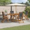 vidaXL 5 Piece Garden Dining Set Solid Wood Acacia and Textilene