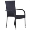 vidaXL 7 Piece Outdoor Dining Set Black