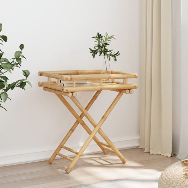 vidaXL Folding Tray Table 60x40x68 cm Bamboo