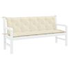 vidaXL Garden Bench Cushion Cream White 180x(50+50)x7cm Oxford Fabric