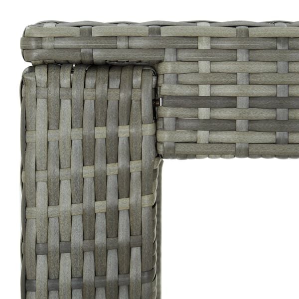 vidaXL 7 Piece Outdoor Bar Set with Cushions Poly Rattan Grey
