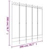 vidaXL 5-Panel Room Divider White 200x200 cm Fabric