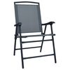 vidaXL Folding Garden Chairs 2 pcs Texilene Grey