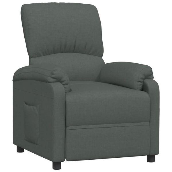 vidaXL Recliner Chair Dark Grey Fabric