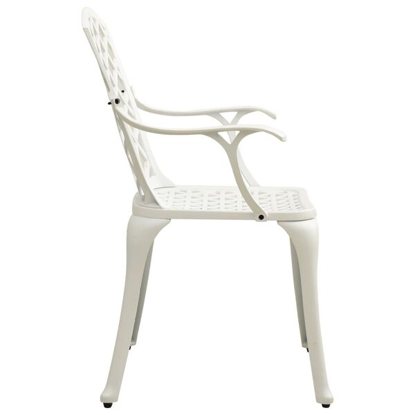 vidaXL 3 Piece Bistro Set Cast Aluminium White