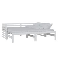 vidaXL Pull-out Day Bed without Mattress White 2x(90x200)cm