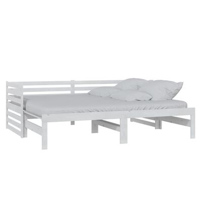 vidaXL Pull-out Day Bed without Mattress White 2x(90x200)cm, white vidaXL Pull-out Day Bed without Mattress White 2x(90x200)cm