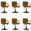 vidaXL Swivel Dining Chairs 6 pcs Brown Velvet