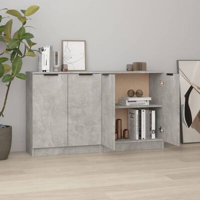 vidaXL Sideboards 2 pcs Concrete Grey 60x30x70 cm Engineered Wood, concrete grey vidaXL Sideboards 2 pcs Concrete Grey 60x30x70 cm Engineered Wood
