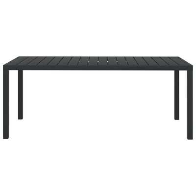 vidaXL Garden Table Black 185x90x74 cm Aluminium and WPC