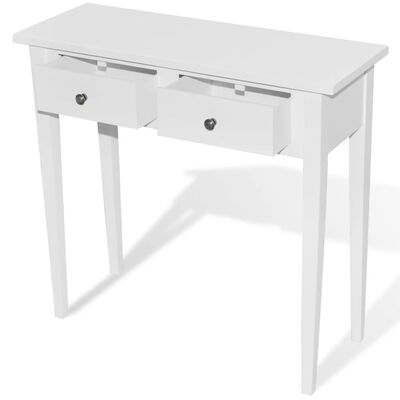 vidaXL Dressing Console Table with Two Drawers White, white vidaXL Dressing Console Table with Two Drawers White