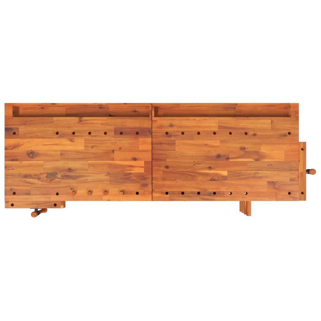 vidaXL Workbench with Drawers and Vices 192x62x83 cm Solid Wood Acacia
