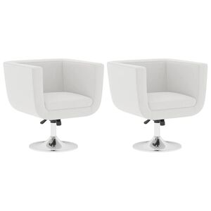 vidaXL Bar Chairs 2 pcs White Faux Leather