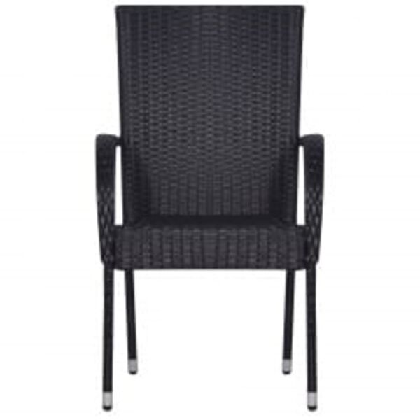 vidaXL 3 Piece Outdoor Dining Set Black