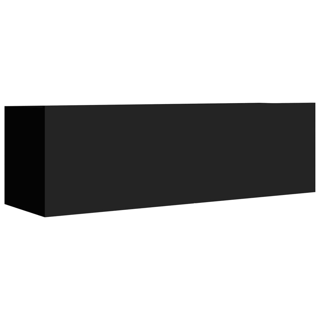 vidaXL 8 Piece TV Cabinet Set Black Engineered Wood
