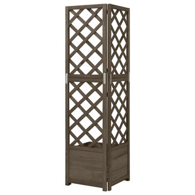 vidaXL Corner Trellis Planter Grey 40x40x150 cm Solid Fir Wood, grey vidaXL Corner Trellis Planter Grey 40x40x150 cm Solid Fir Wood