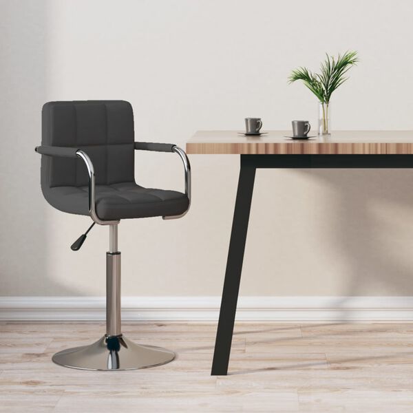 vidaXL Bar Stool Dark Grey Fabric