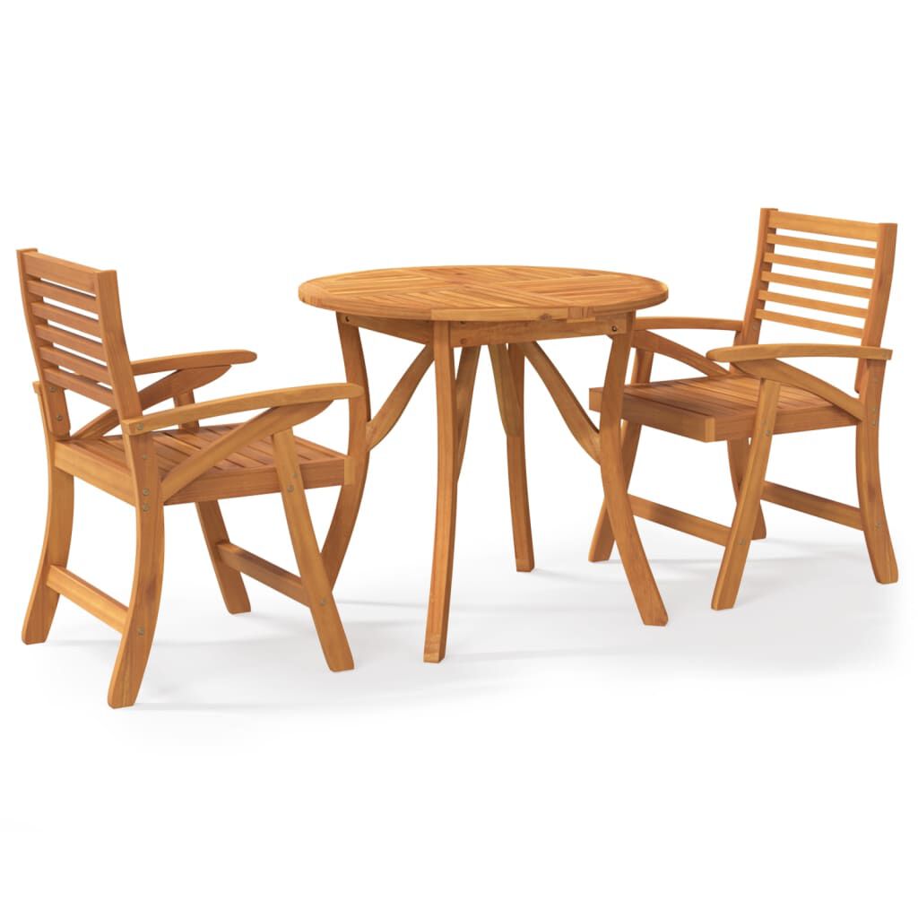 vidaXL 3 Piece Garden Dining Set Solid Wood Acacia