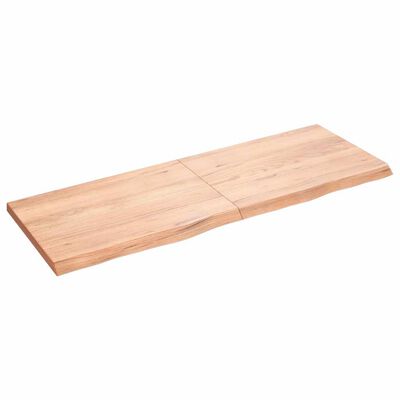 vidaXL Table Top Light Brown 140x50x(2-4) cm Treated Solid Wood Oak, light brown vidaXL Table Top Light Brown 140x50x(2-4) cm Treated Solid Wood Oak
