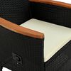 vidaXL 7 Piece Outdoor Dining Set Poly Rattan Acacia Wood Black