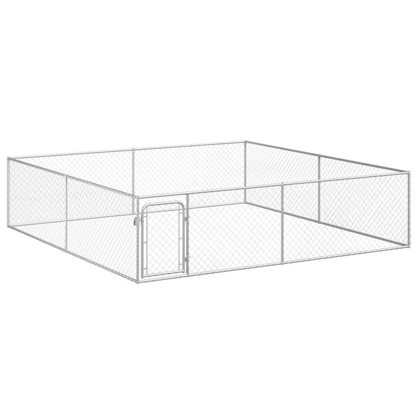 vidaXL Outdoor Dog Kennel Galvanised Steel 4x4x1 m