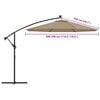 vidaXL Replacement Fabric for Cantilever Umbrella Taupe 300 cm