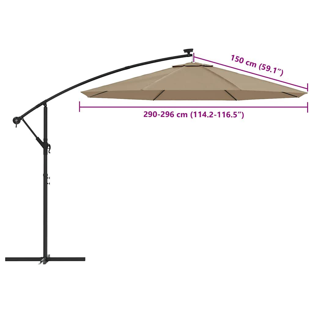 vidaXL Replacement Fabric for Cantilever Umbrella Taupe 300 cm