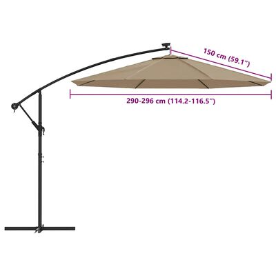 vidaXL Replacement Fabric for Cantilever Umbrella Taupe 300 cm, taupe vidaXL Replacement Fabric for Cantilever Umbrella Taupe 300 cm