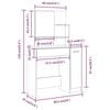vidaXL Dressing Table Set Black 86.5x35x136 cm