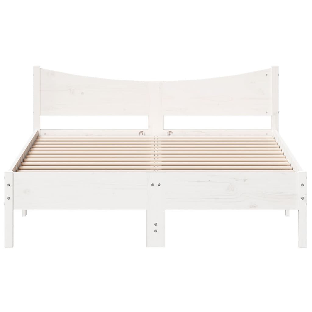 vidaXL Bed Frame without Mattress White 120x190 cm Small Double Solid Wood Pine