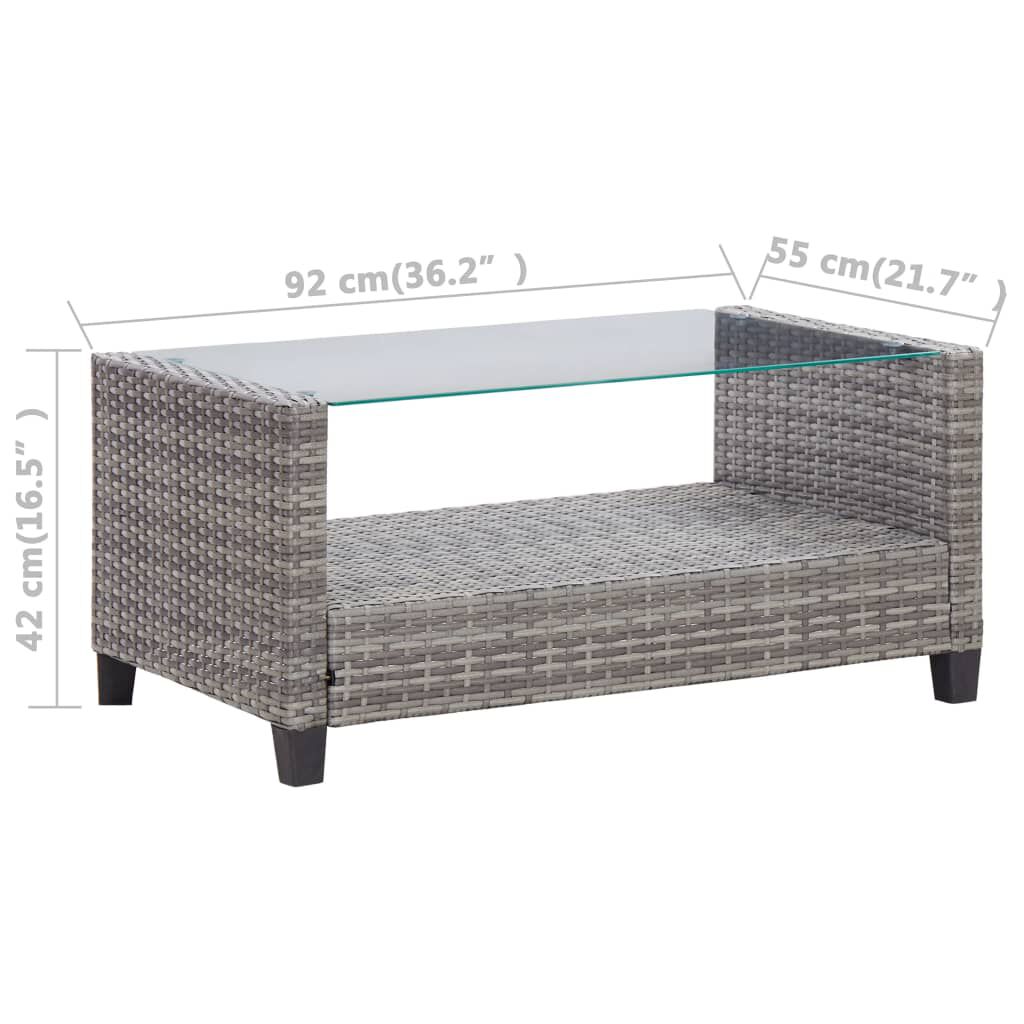 vidaXL 6 Piece Garden Sofa Set with Cushions Poly Rattan Dark Grey