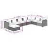 vidaXL 8 Piece Garden Lounge Set with Cushions Poly Rattan Grey