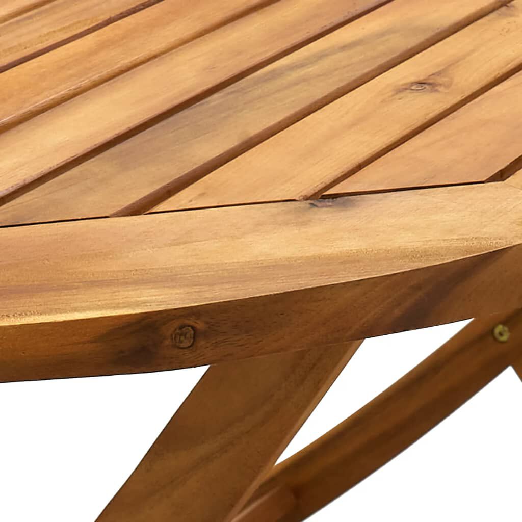 vidaXL 7 Piece Garden Dining Set Leaf Pattern Fabric and Solid Wood