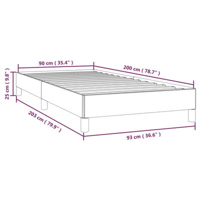 vidaXL Bed Frame without Mattress Light Grey 92x187 cm Single Fabric