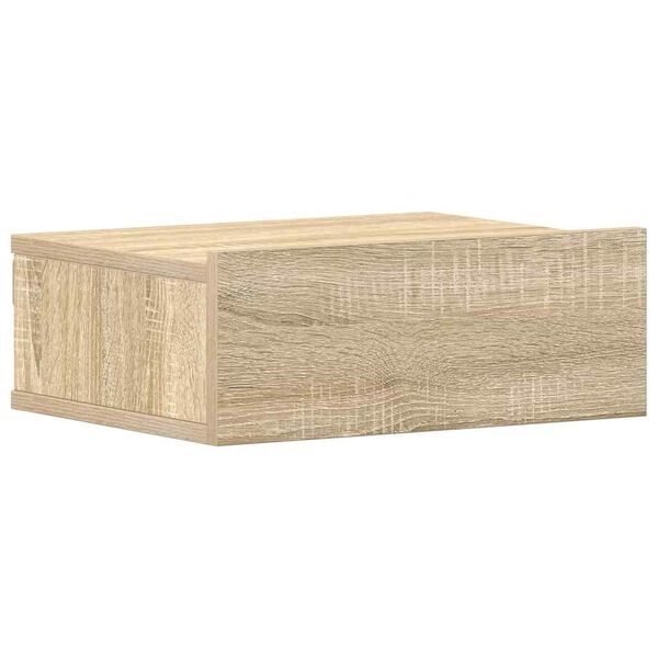 vidaXL Floating Nightstand Sonoma Oak 40x30x15 cm Engineered Wood