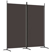 vidaXL 2-Panel Room Divider Brown 175x180 cm Fabric, brown vidaXL 2-Panel Room Divider Brown 175x180 cm Fabric